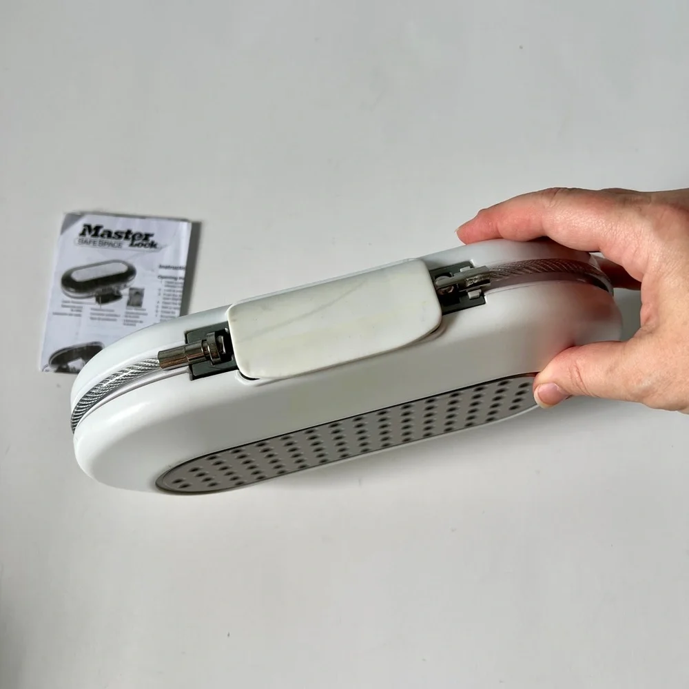 Master Lock Portable Safe White and Gray Travel
